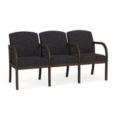 Weston Waiting Reception 3 Seat Tandem Seating Wood Frame