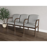 Weston Waiting Reception 3 Seat Tandem Seating Wood Frame
