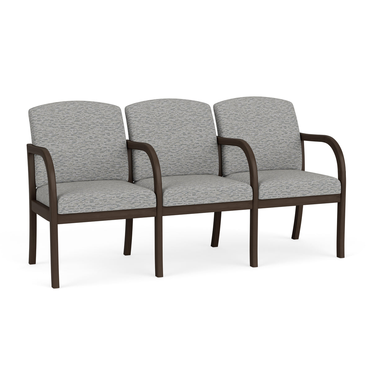 Weston Waiting Reception 3 Seat Tandem Seating Wood Frame