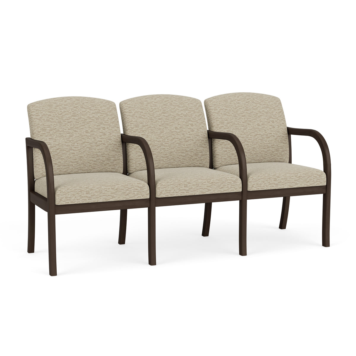 Weston Waiting Reception 3 Seat Tandem Seating Wood Frame
