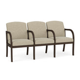 Weston Waiting Reception 3 Seat Tandem Seating Wood Frame