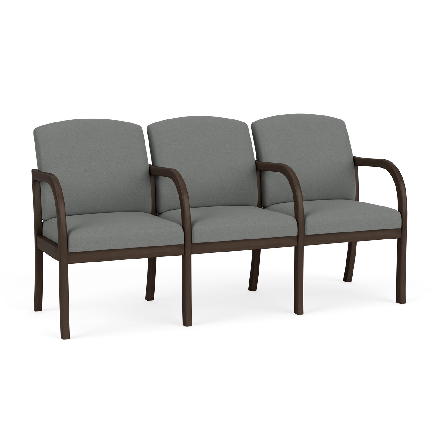 Weston Waiting Reception 3 Seat Tandem Seating Wood Frame