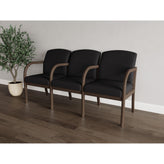 Weston Waiting Reception 3 Seat Tandem Seating Wood Frame