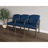 Weston Waiting Reception 3 Seat Tandem Seating Wood Frame