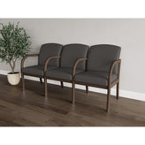 Weston Waiting Reception 3 Seat Tandem Seating Wood Frame
