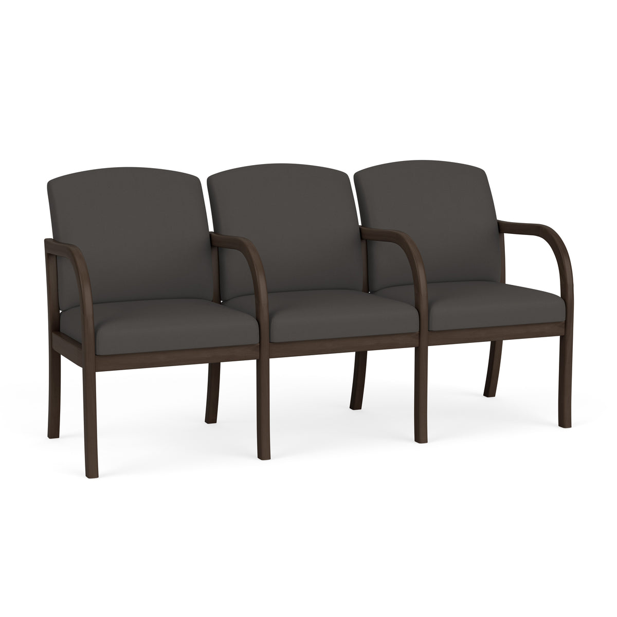 Weston Waiting Reception 3 Seat Tandem Seating Wood Frame