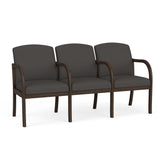 Weston Waiting Reception 3 Seat Tandem Seating Wood Frame