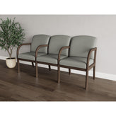 Weston Waiting Reception 3 Seat Tandem Seating Wood Frame