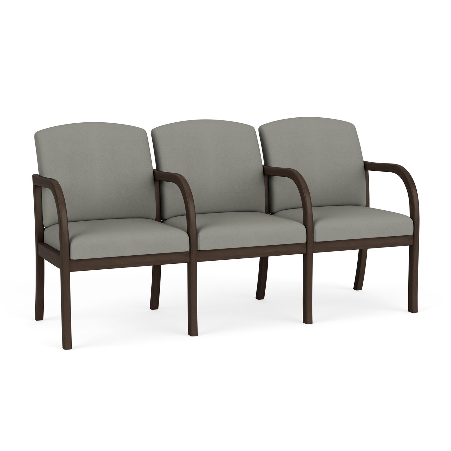 Weston Waiting Reception 3 Seat Tandem Seating Wood Frame