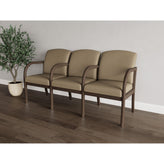 Weston Waiting Reception 3 Seat Tandem Seating Wood Frame