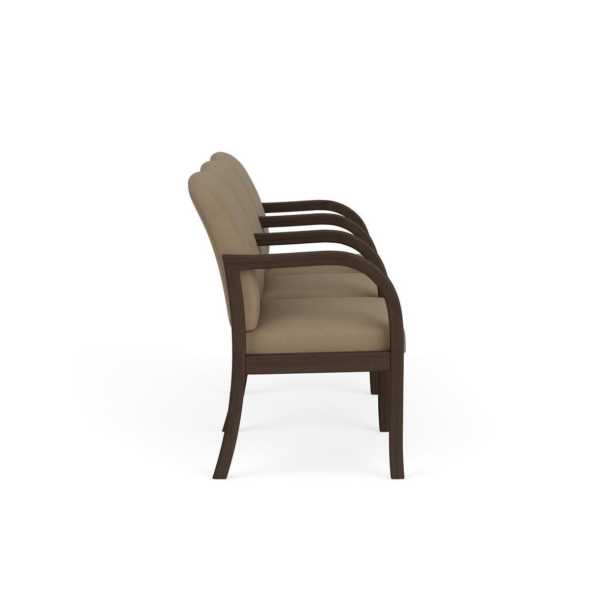 Weston Waiting Reception 3 Seat Tandem Seating Wood Frame