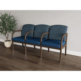 Weston Waiting Reception 3 Seat Tandem Seating Wood Frame