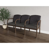 Weston Waiting Reception 3 Seat Tandem Seating Wood Frame
