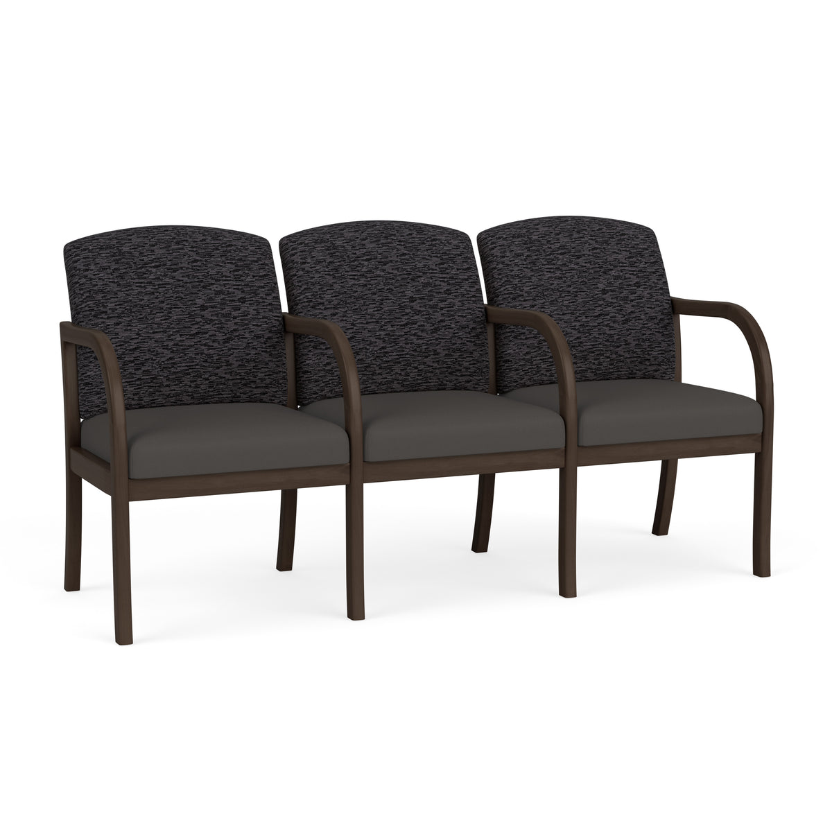 Weston Waiting Reception 3 Seat Tandem Seating Wood Frame