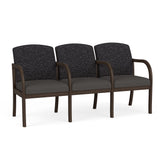 Weston Waiting Reception 3 Seat Tandem Seating Wood Frame