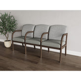 Weston Waiting Reception 3 Seat Tandem Seating Wood Frame