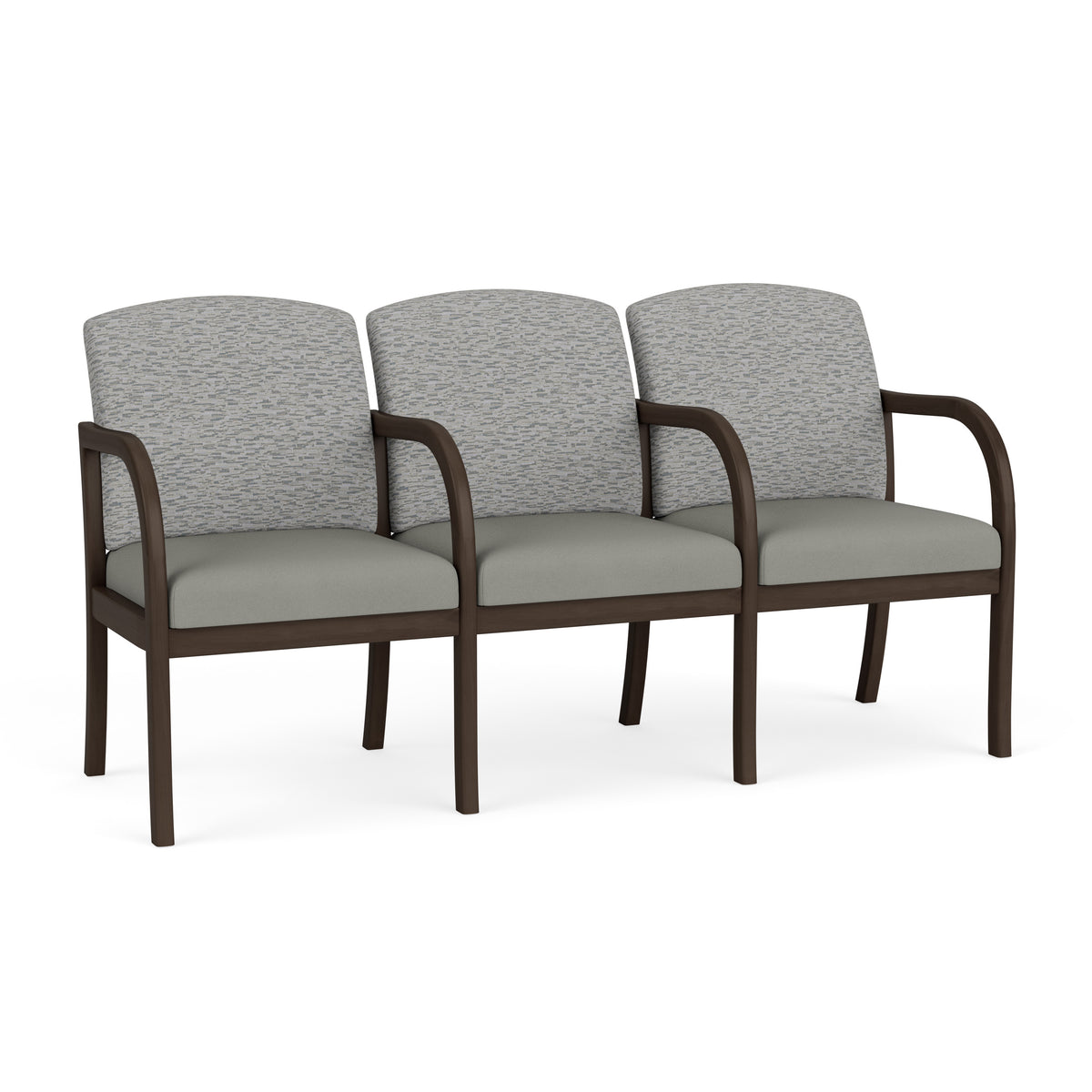 Weston Waiting Reception 3 Seat Tandem Seating Wood Frame