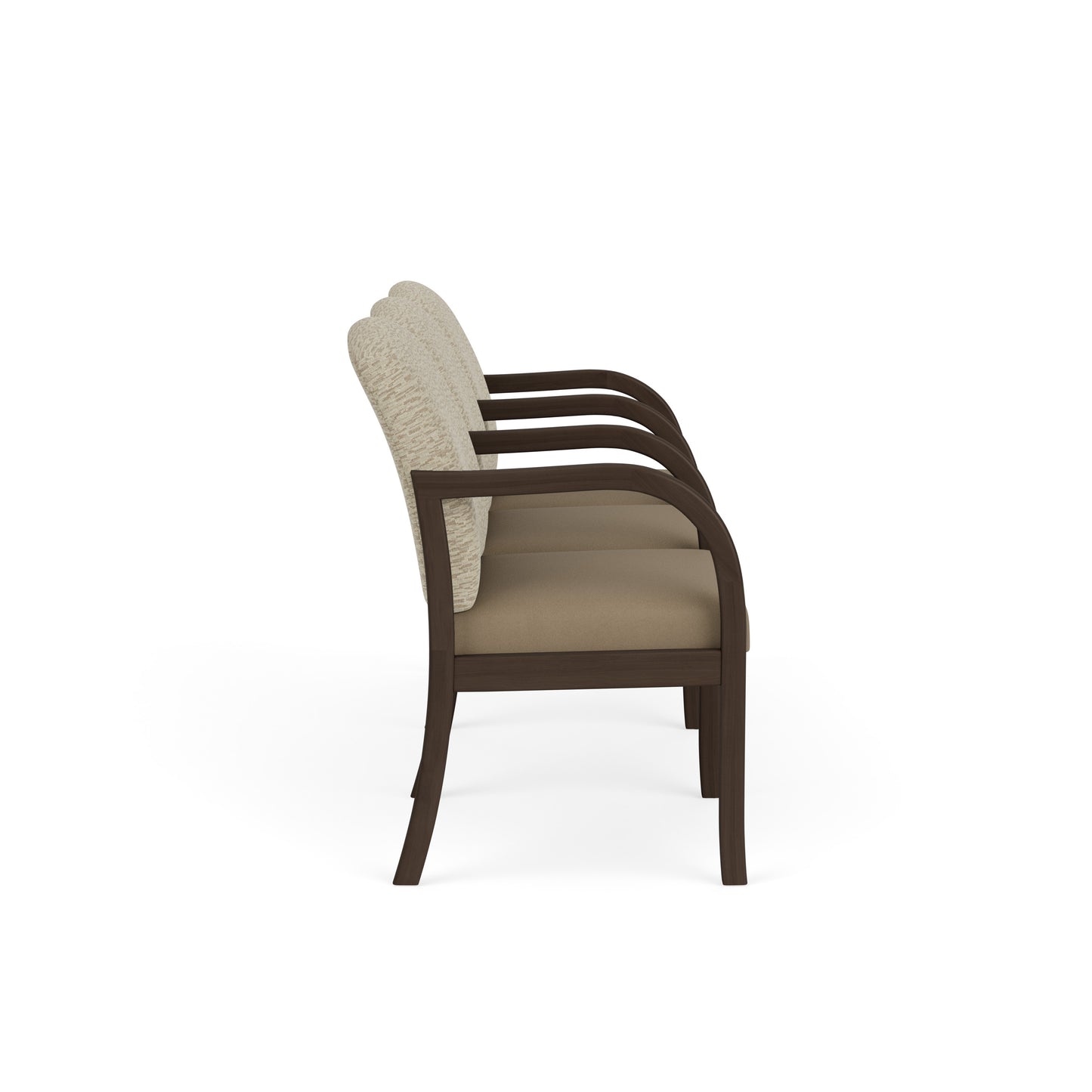 Weston Waiting Reception 3 Seat Tandem Seating Wood Frame