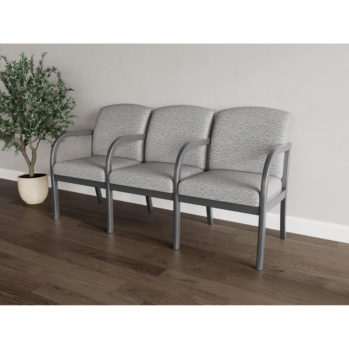 Weston Waiting Reception 3 Seat Tandem Seating Wood Frame