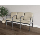 Weston Waiting Reception 3 Seat Tandem Seating Wood Frame