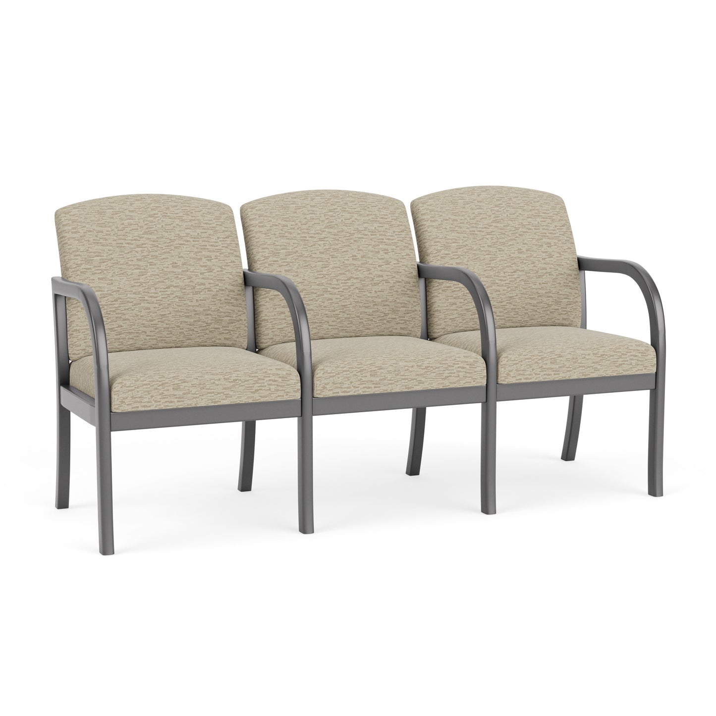 Weston Waiting Reception 3 Seat Tandem Seating Wood Frame