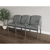 Weston Waiting Reception 3 Seat Tandem Seating Wood Frame
