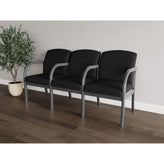 Weston Waiting Reception 3 Seat Tandem Seating Wood Frame
