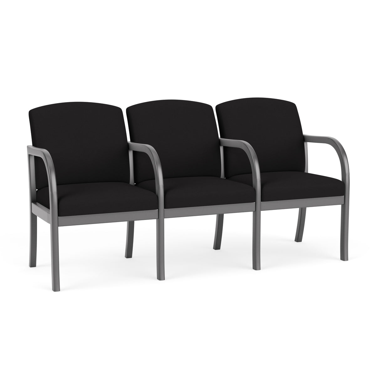 Weston Waiting Reception 3 Seat Tandem Seating Wood Frame