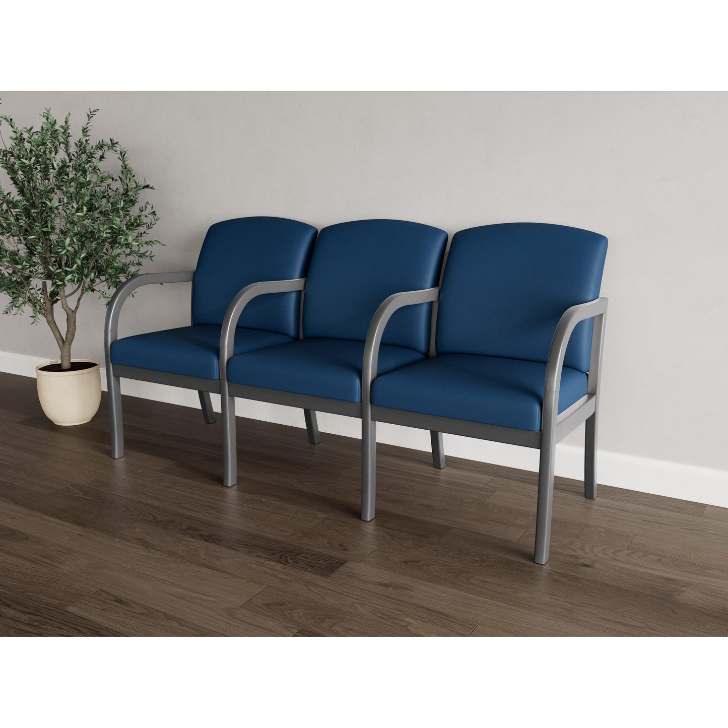 Weston Waiting Reception 3 Seat Tandem Seating Wood Frame