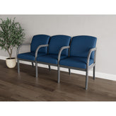 Weston Waiting Reception 3 Seat Tandem Seating Wood Frame