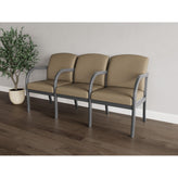 Weston Waiting Reception 3 Seat Tandem Seating Wood Frame