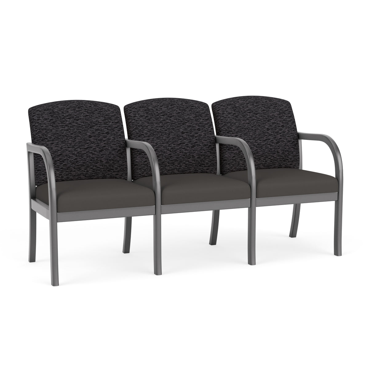 Weston Waiting Reception 3 Seat Tandem Seating Wood Frame