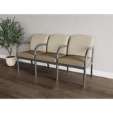Weston Waiting Reception 3 Seat Tandem Seating Wood Frame