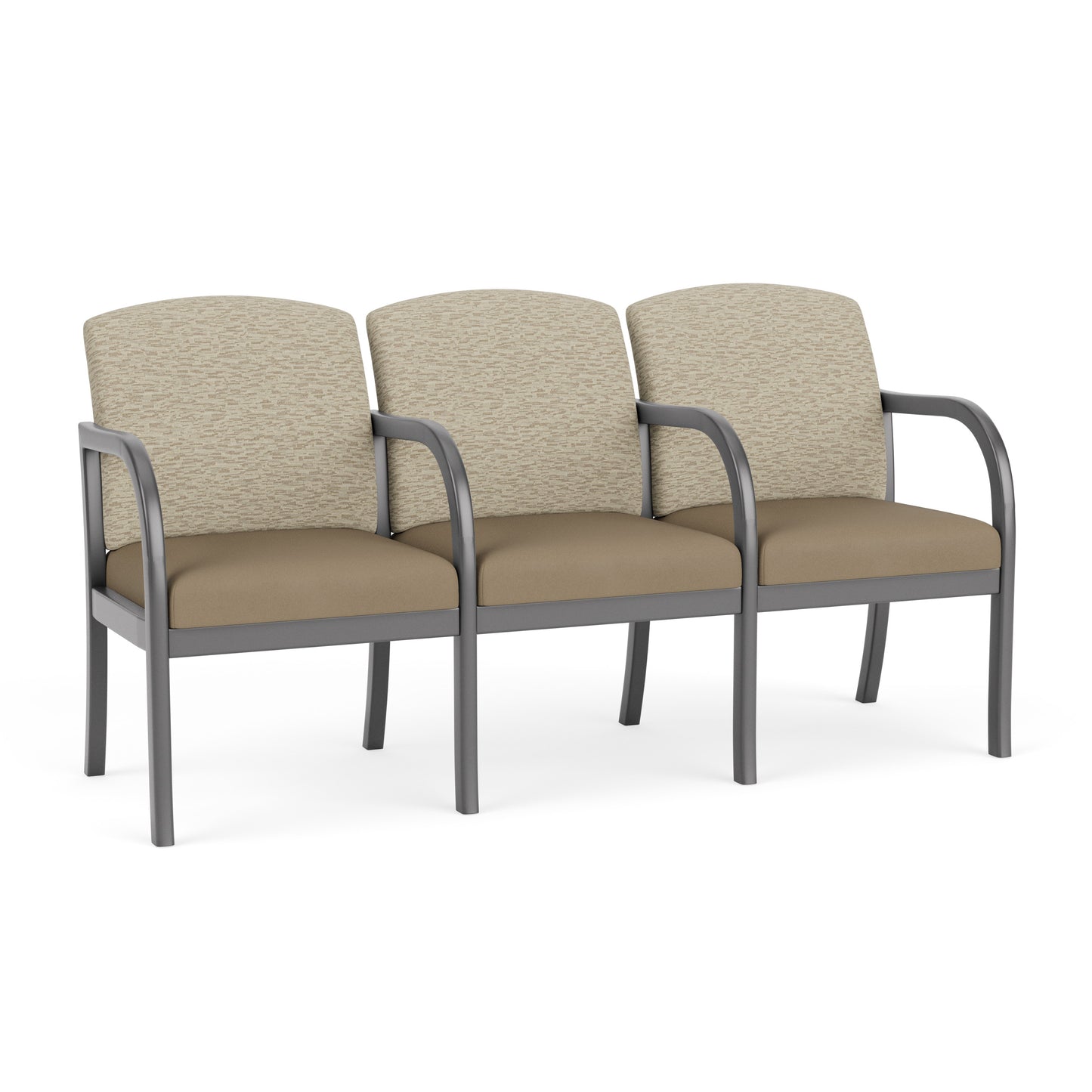 Weston Waiting Reception 3 Seat Tandem Seating Wood Frame