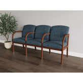 Weston Waiting Reception 3 Seat Tandem Seating Wood Frame