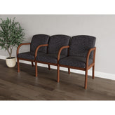 Weston Waiting Reception 3 Seat Tandem Seating Wood Frame
