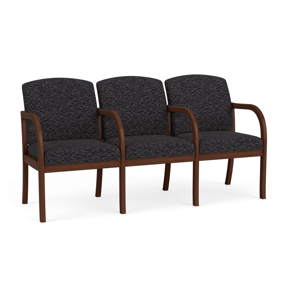 Weston Waiting Reception 3 Seat Tandem Seating Wood Frame