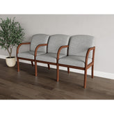 Weston Waiting Reception 3 Seat Tandem Seating Wood Frame