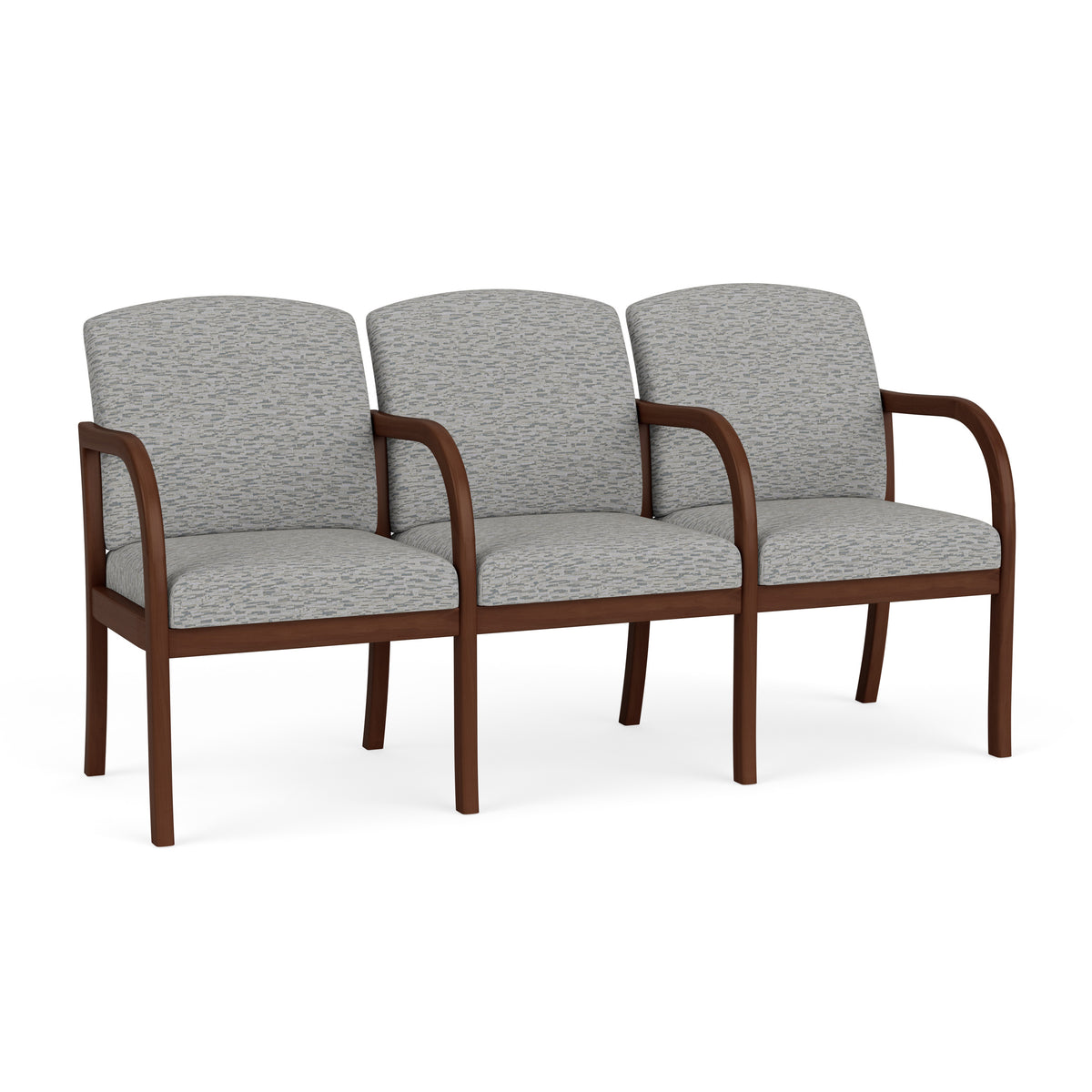 Weston Waiting Reception 3 Seat Tandem Seating Wood Frame