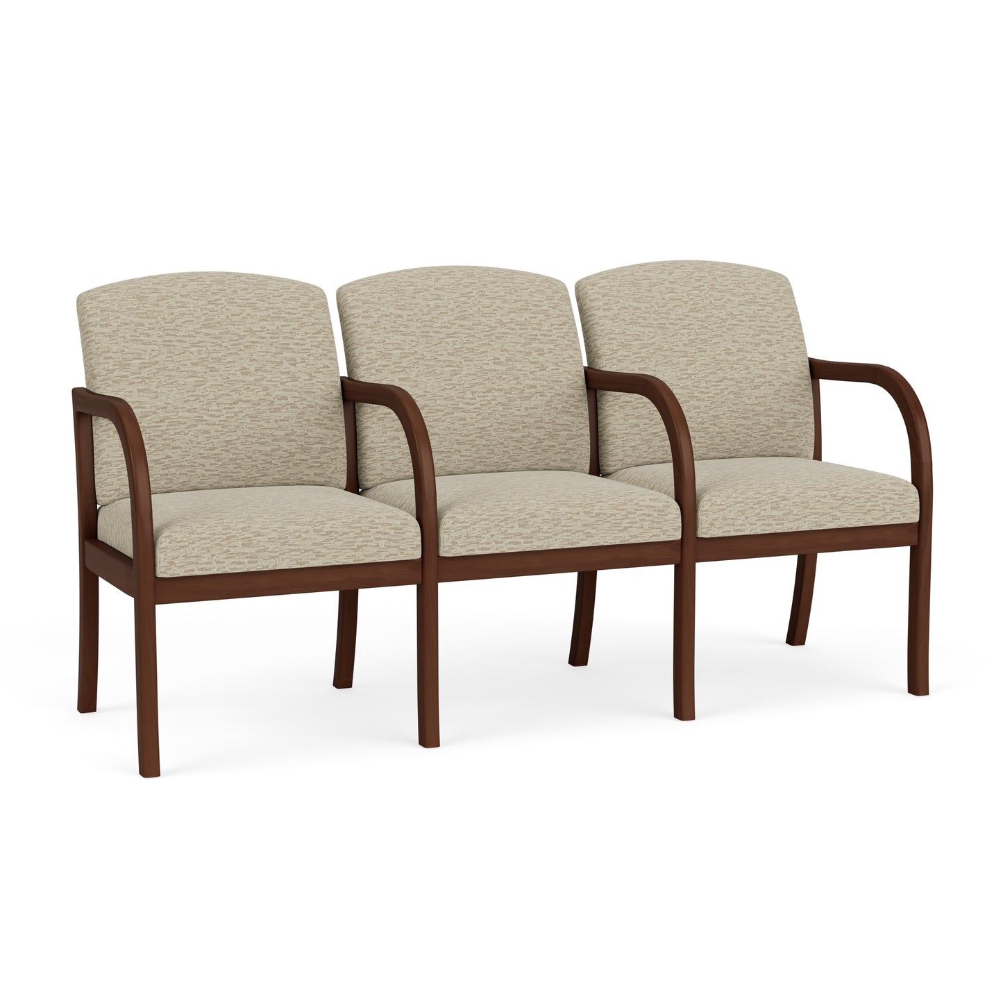 Weston Waiting Reception 3 Seat Tandem Seating Wood Frame