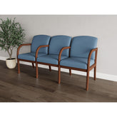 Weston Waiting Reception 3 Seat Tandem Seating Wood Frame