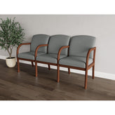 Weston Waiting Reception 3 Seat Tandem Seating Wood Frame