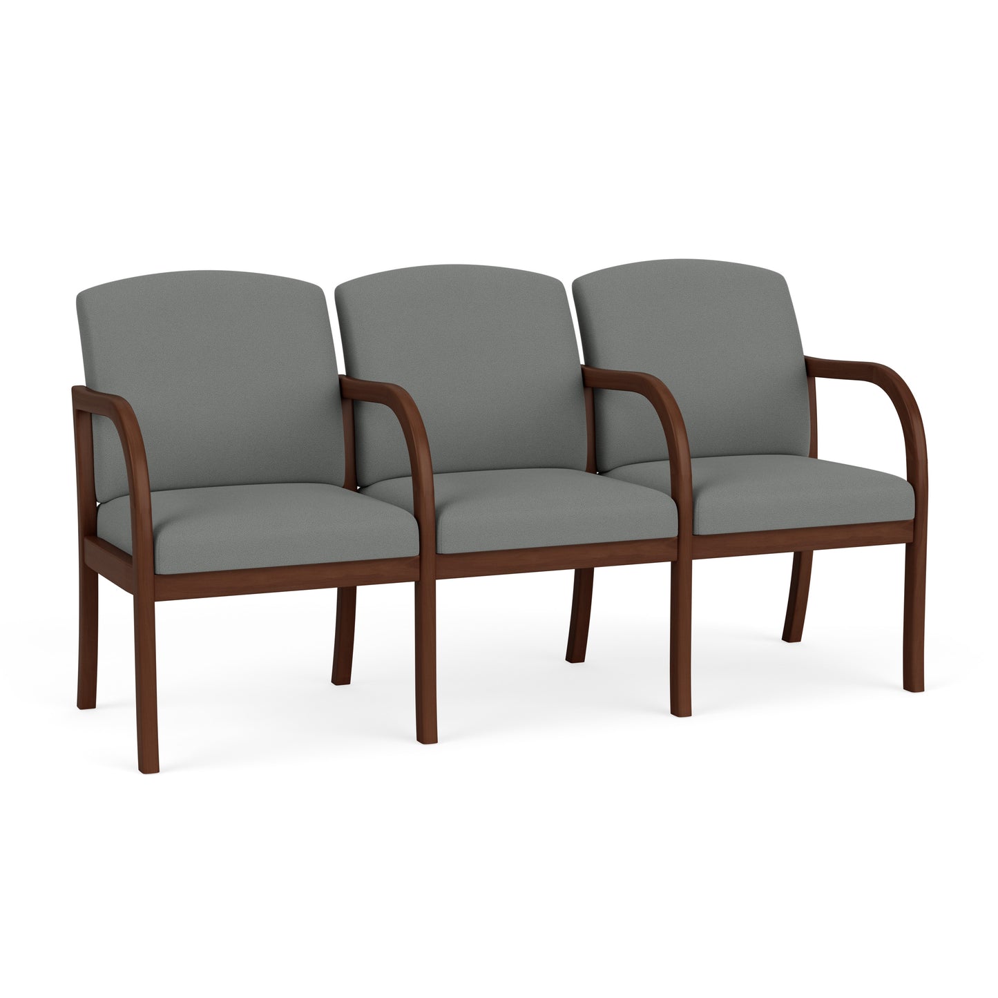 Weston Waiting Reception 3 Seat Tandem Seating Wood Frame