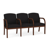Weston Waiting Reception 3 Seat Tandem Seating Wood Frame