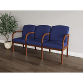 Weston Waiting Reception 3 Seat Tandem Seating Wood Frame