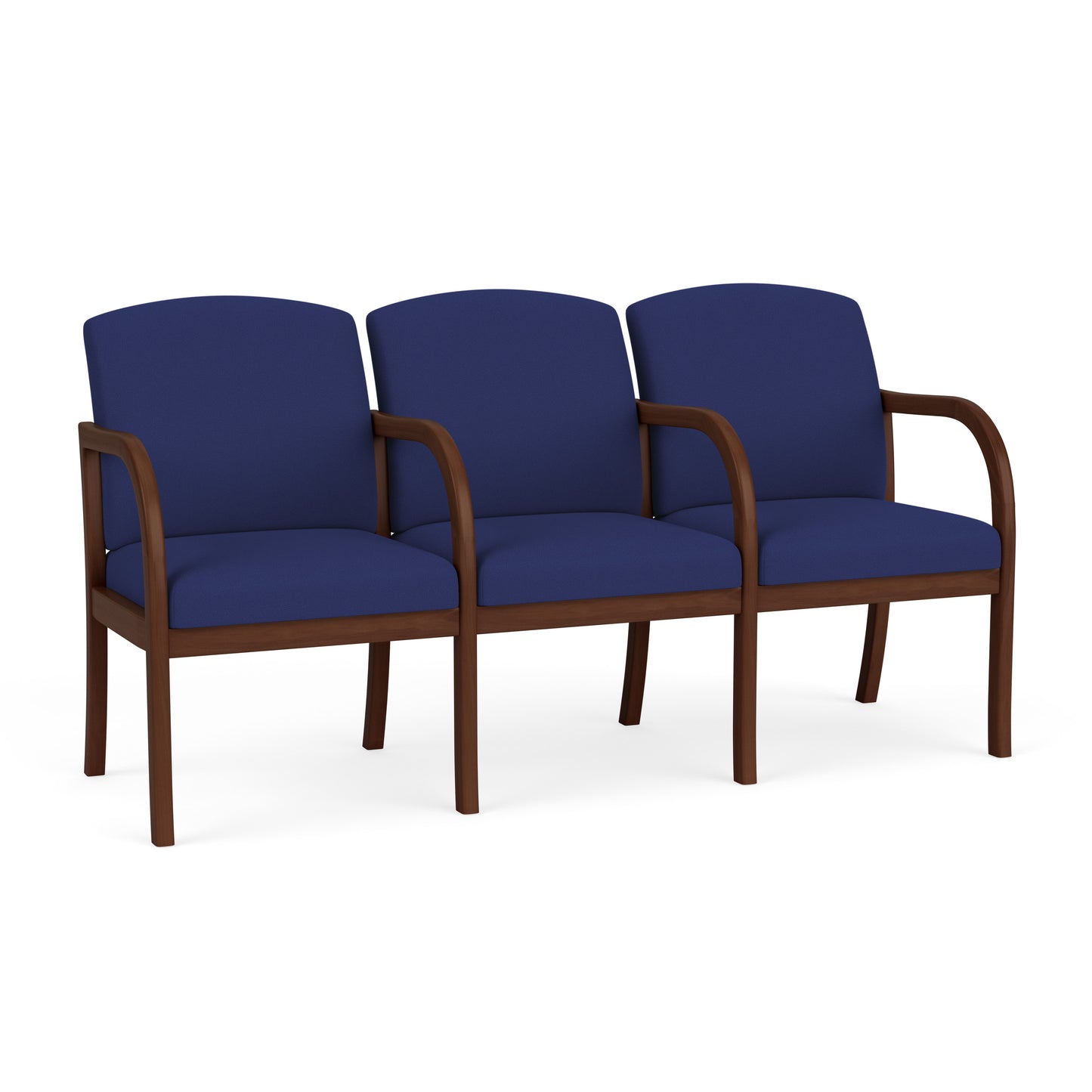 Weston Waiting Reception 3 Seat Tandem Seating Wood Frame