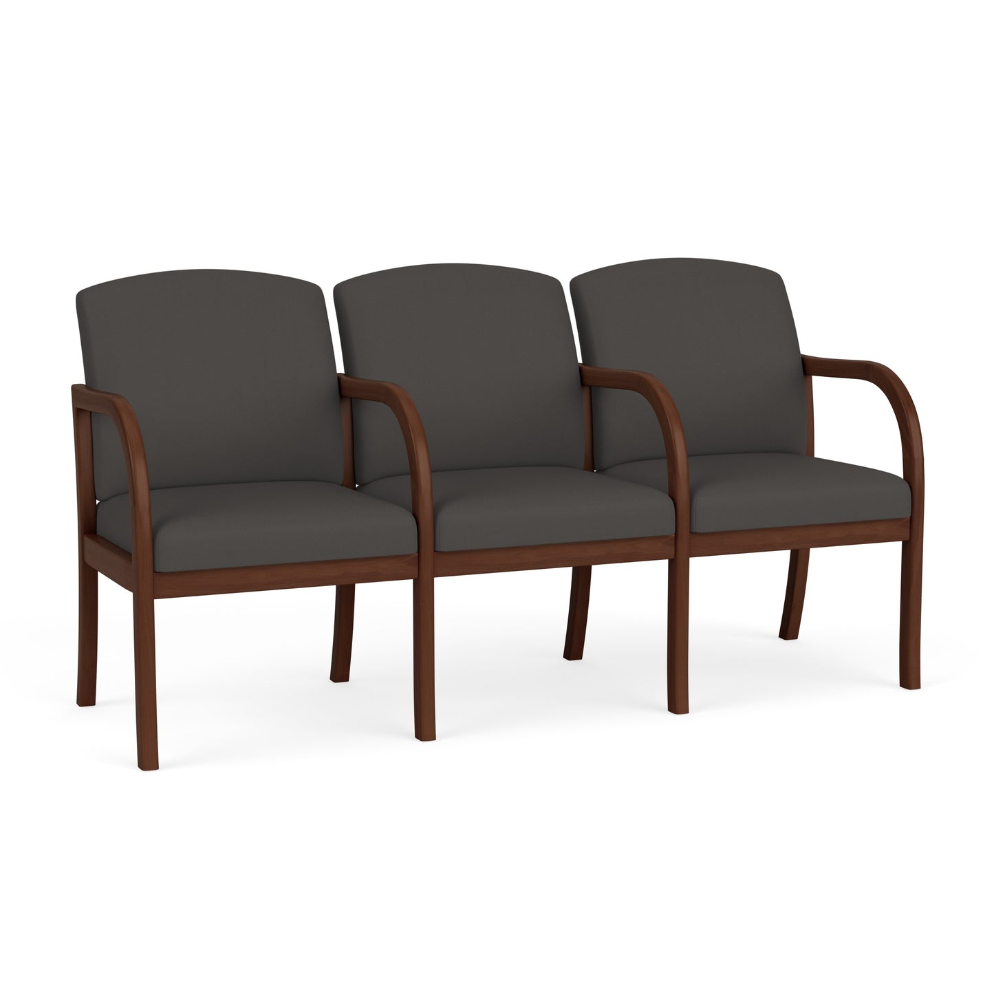 Weston Waiting Reception 3 Seat Tandem Seating Wood Frame
