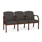 Weston Waiting Reception 3 Seat Tandem Seating Wood Frame