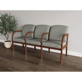 Weston Waiting Reception 3 Seat Tandem Seating Wood Frame