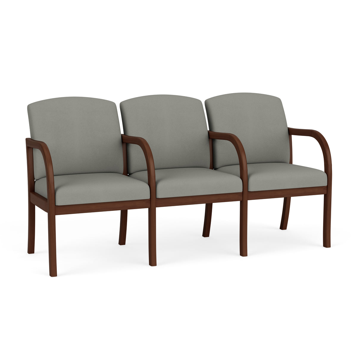 Weston Waiting Reception 3 Seat Tandem Seating Wood Frame